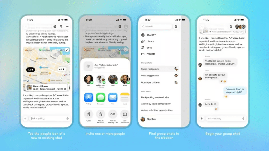 OpenAI Unveils Group Chat Feature in ChatGPT 2 ChatGPT