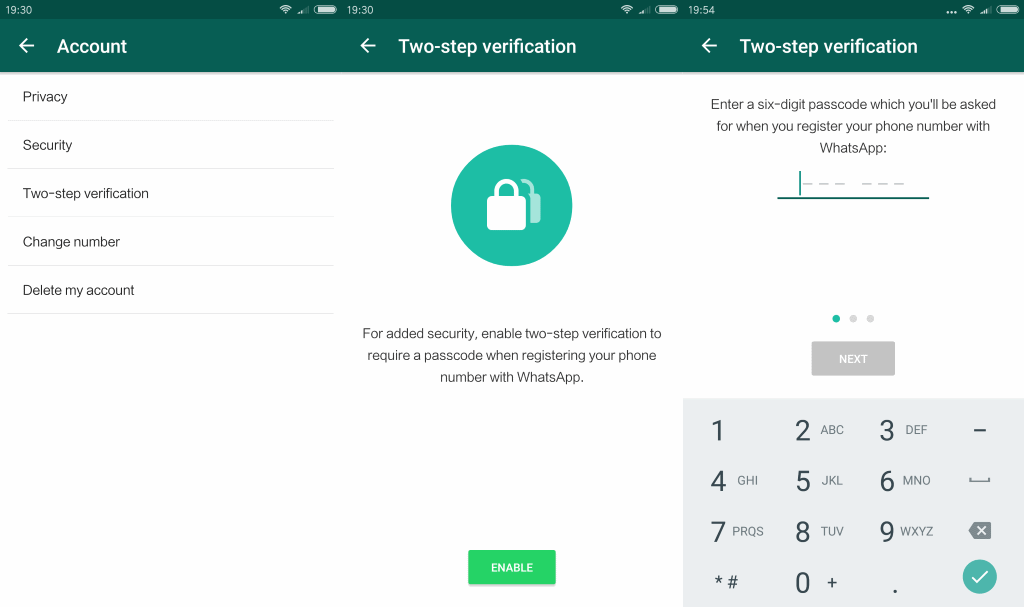 whatsapp two step verification